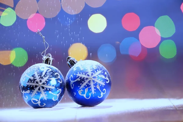 Blauwe kerstballen — Stockfoto