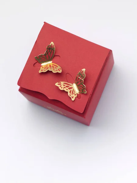 Red gift box for candies — Stock Photo, Image