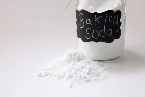 Baking soda in jar — Stock Photo, Image