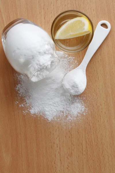 Baking soda on table — Stock Photo, Image