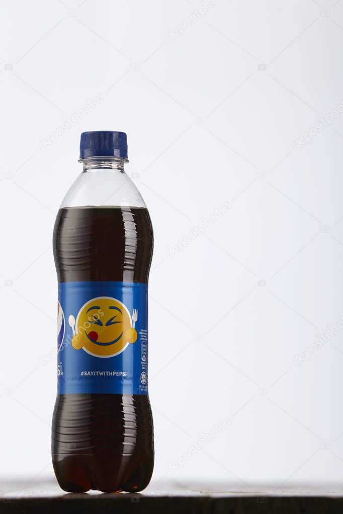 Kuala Lumpur, Malaysia - 6th December 2016: Pepsi soft drink. Pepsi is a carbonated soft drink produced and manufactured by PepsiCo Inc. an American multinational food and beverage company