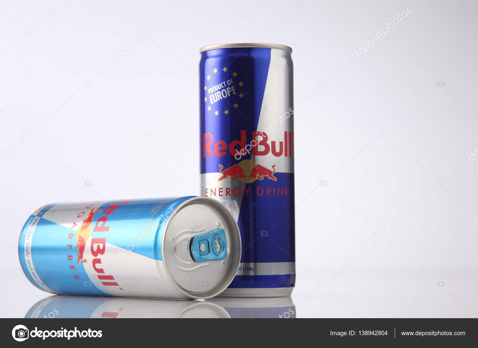 Red bull group of aluminum cans – Stock Photo eskaylim #138942804
