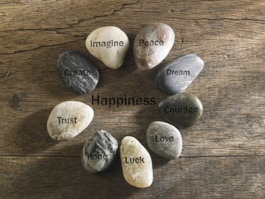 inspirational stones on table clipart