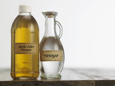Apple cider vinegar and white vinegar clipart