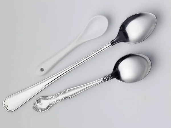 Variety of spoons on table — Stock Photo, Image
