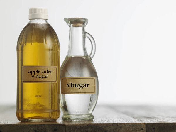 Apple cider vinegar and white vinegar