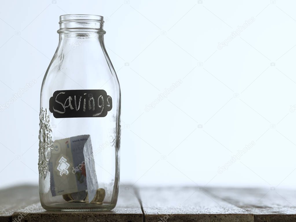 saving jar on table