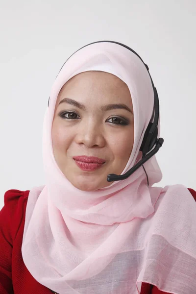 Malay woman at reception — Stock Photo, Image