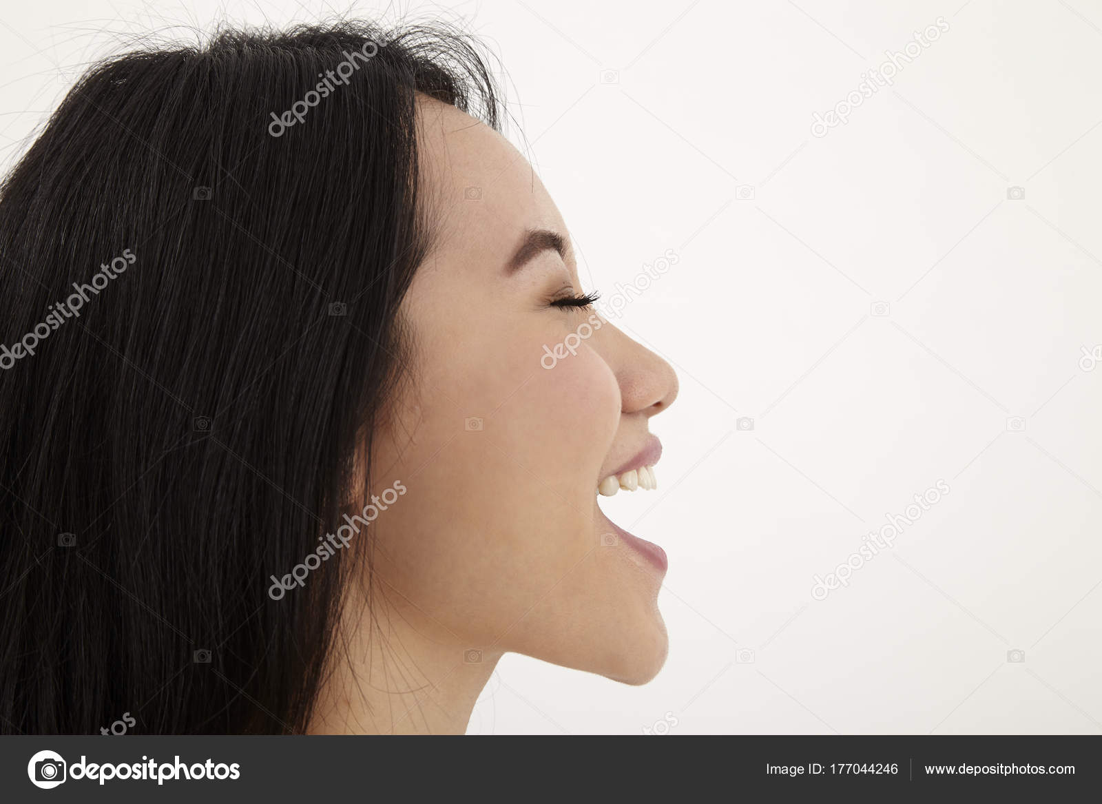 Profile Malay Woman Screaming Shouting Stock Photo Image By C Eskaylim 177044246