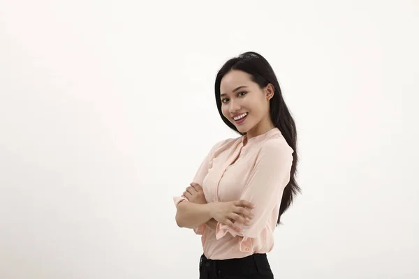 Portrait Malay Woman White Background — Stock Photo, Image