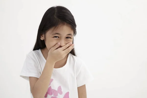 Girl Closed Her Mouth Feeling Funny — Stock Photo, Image