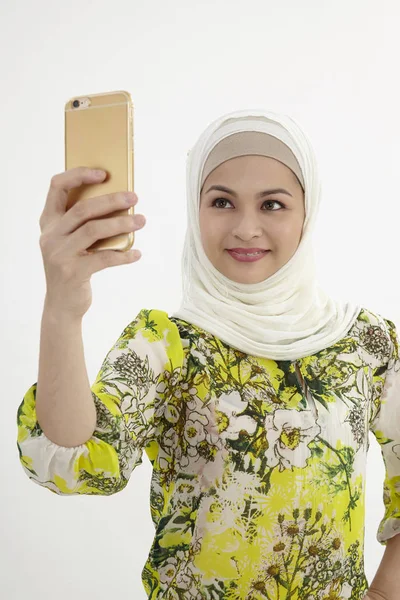 Malay Woman Wearing Tudung Making Selfie Stock Images Page Everypixel