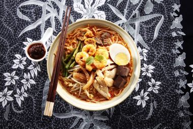 batik curry noodle kalanını Malezya gıda kase 