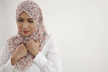 üzücü olan Malay kadın ve ifade konforsuzluktan