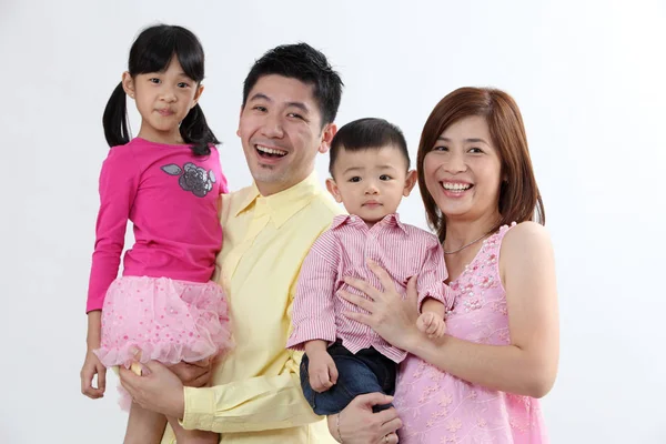 Family Portrait White Background — Stock Photo, Image