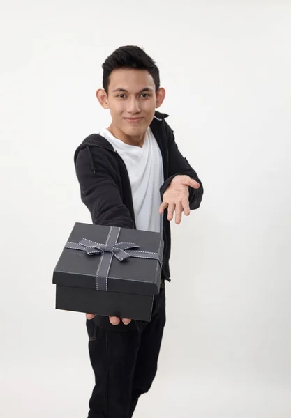 Man Holding Exclusive Present — Stock Photo, Image