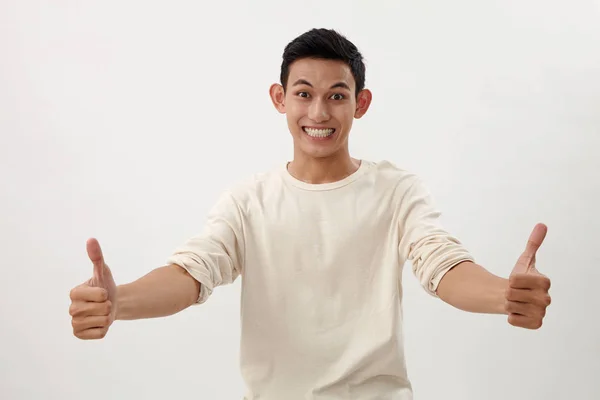 Malay Teenage Feel Good Double Thumb — Stock Photo, Image