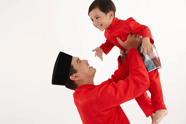 Pai Brincando Com Seu Filho — Fotografia de Stock