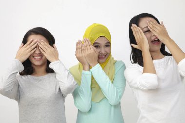 Studio poz üç malasian kadın 