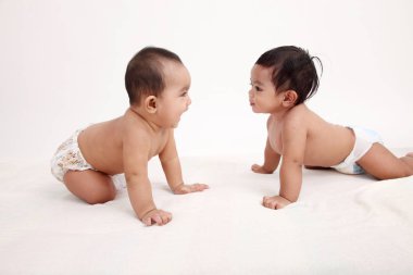 iki malay bebek studio poz birlikte 