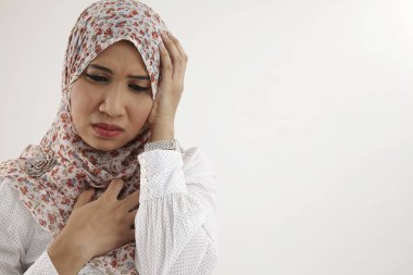 üzücü olan Malay kadın ve ifade konforsuzluktan