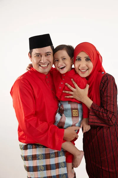 Malay Couple Carring Son — Stock Photo, Image