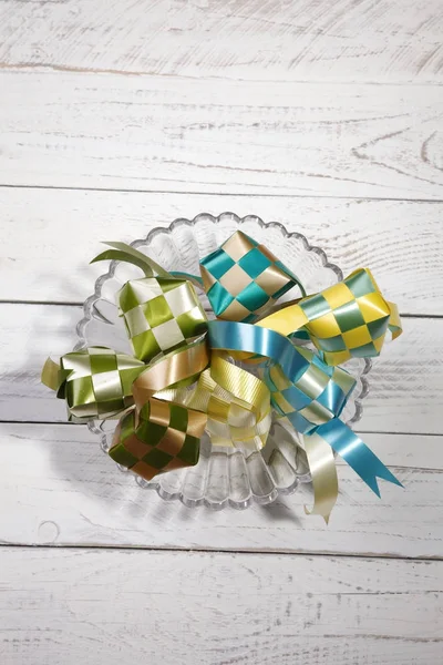 Decoration Ketupat Glass Plate — Stock Photo, Image