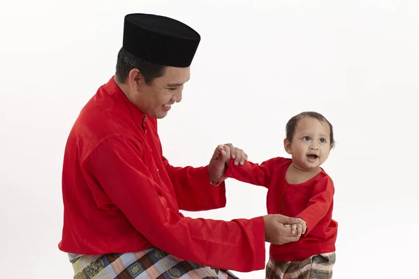 malay family ,father and son