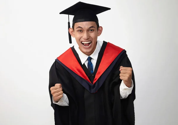 Malay Graduated Student Looking Camera Posing Studio — Stock Photo, Image