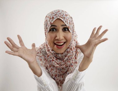 sürpriz ifade ile Malay kadın