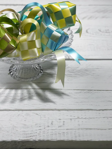 Decoration Ketupat Glass Plate — Stock Photo, Image