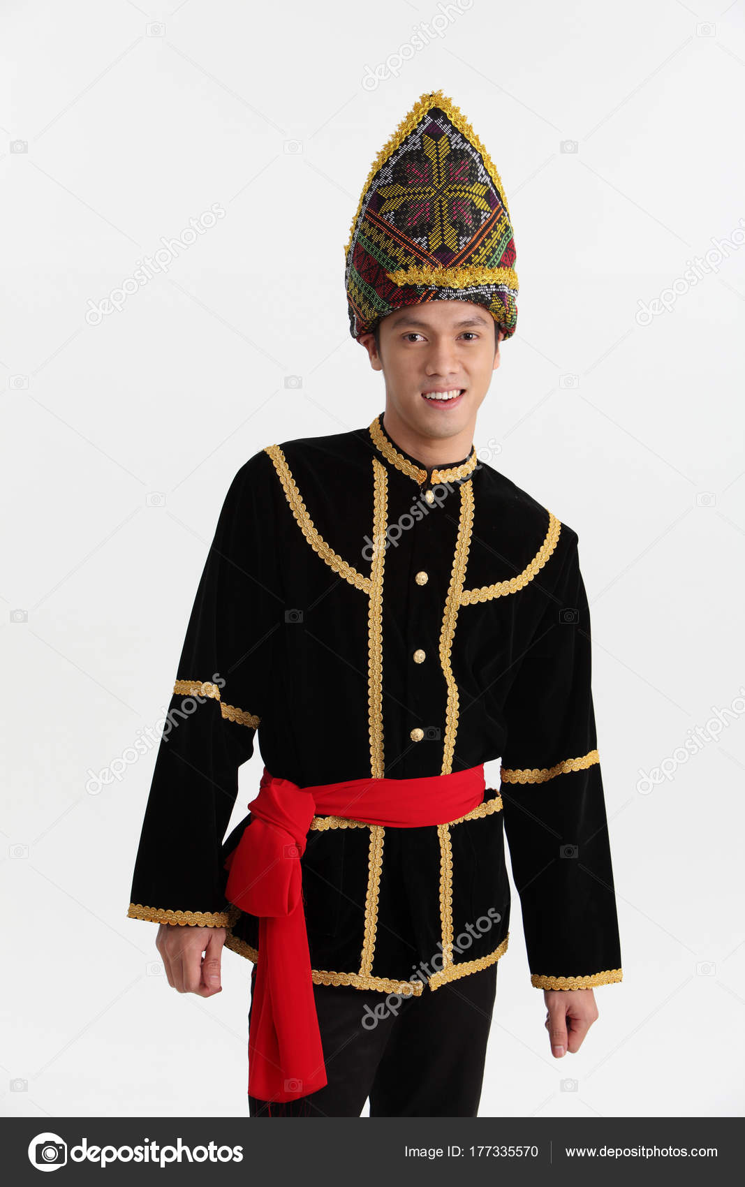 Man Borneo Wearing Traditional Costume Stock Photo eskaylim 177335570