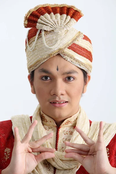 Young Man Punjabi Dancer Dancing Studio — Stock Photo, Image