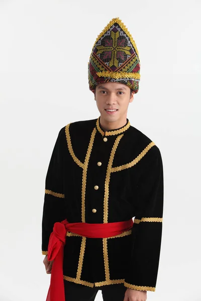 Homme Bornéo Portant Costume Traditionnel — Photo