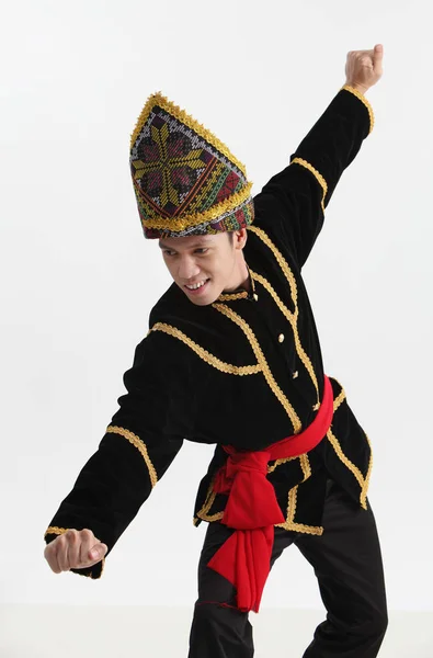 Man Borneo Wearing Traditional Costume — Stock Photo, Image