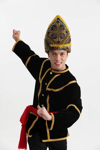 Uomo Del Borneo Costume Tradizionale — Foto Stock