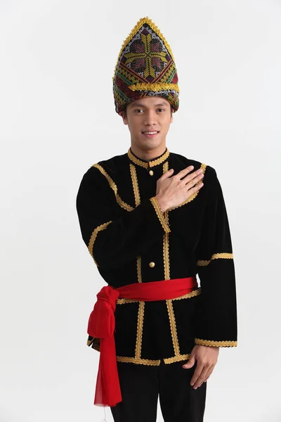 Hombre Borneo Vistiendo Traje Tradicional —  Fotos de Stock
