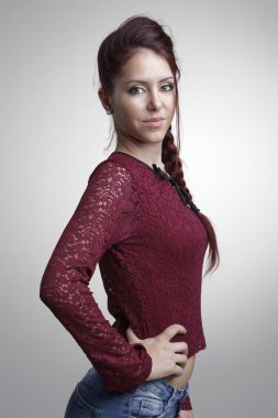 İtalya, güzel bir kız portre studio