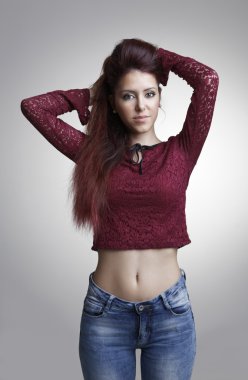 İtalya, güzel bir kız portre studio