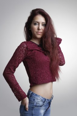 İtalya, güzel bir kız portre studio