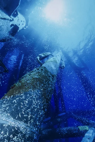 İtalya, Sicilya kanal, offshore petrol platformu vega, uw resim (film tarama)