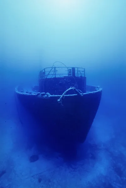 Mediterranean Sea, U.W. photo, wreck diving, Tunisia, La Galite Islands, sunken russian ship wreck - FILM SCAN — Stock Photo, Image