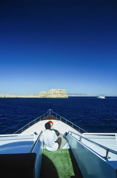 Egypte, rode zee, Sharm El Sheikh, viwe van het Ras Mohammed voorgebergte van de zee - Film scannen — Stockfoto