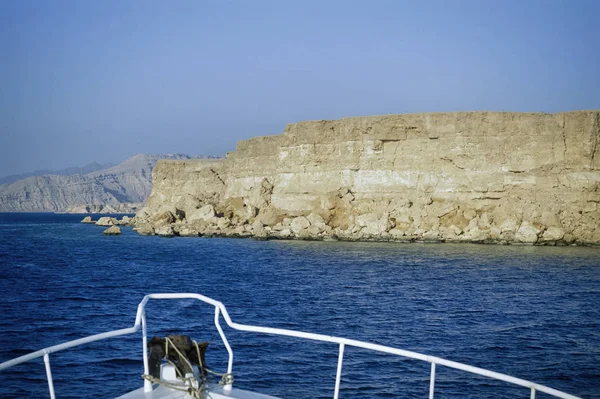Egypt,  Red Sea, Sharm El Sheikh, view of the Ras Mohammed promontory from the sea - FILM SCAN — Stock Photo, Image