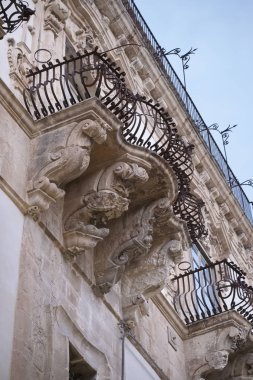 İtalya, Sicilya, Scicli (Ragusa ili), Barok Beneventano Sarayı (18. yüzyıl A.C..)