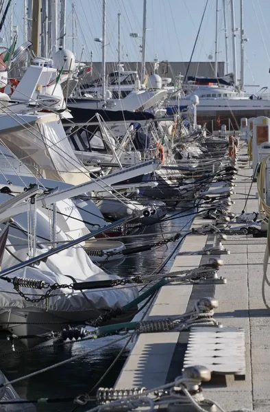 Italy, Sicily, Mediterranean sea, Marina di Ragusa; 1 December 2016, luxury yachts in the port - EDITORIAL — Stock Photo, Image