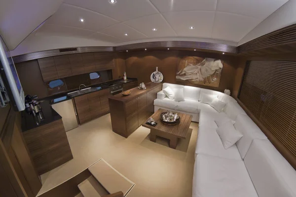 Italy, Tuscany, Viareggio, 83 'luxury yacht, dinette, kitchen area — стоковое фото