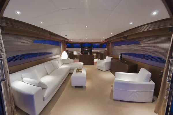 Italy, Tuscany, Viareggio, 83 'luxury yacht, dinette — стоковое фото