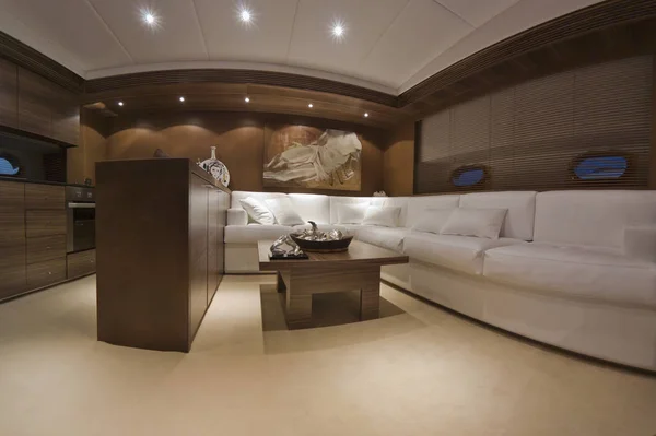 Italy, Tuscany, Viareggio, 83 'luxury yacht, dinette, kitchen area — стоковое фото