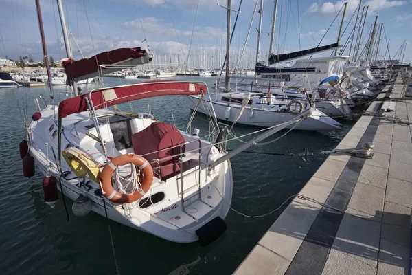 Italy, Sicily, Mediterranean sea, Marina di Ragusa; 22 December 2016, luxury yachts in the port - EDITORIAL — Stock Photo, Image